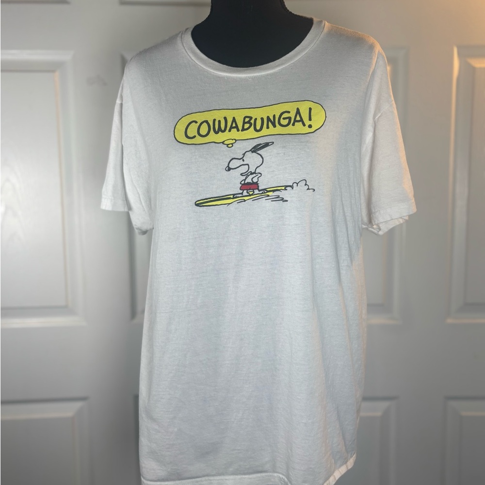 Peanuts White Short Sleeve Snoopy Surf Tee L/G